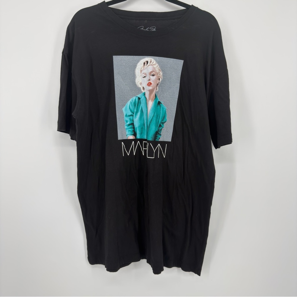 Marilyn Monroe Graphic Tee Size Large Black Cotton Icon Portrait T Shirt